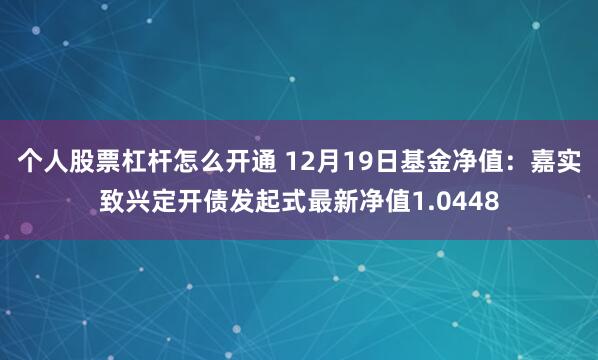 个人股票杠杆怎么开通 12月19日基金净值：嘉实致兴定开债发起式最新净值1.0448