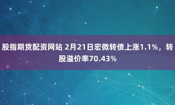 股指期货配资网站 2月21日宏微转债上涨1.1%，转股溢价率70.43%